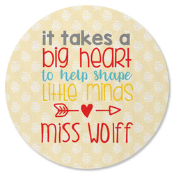 Teacher Gift Round Rubber Backed Coaster - Single (Personalized)