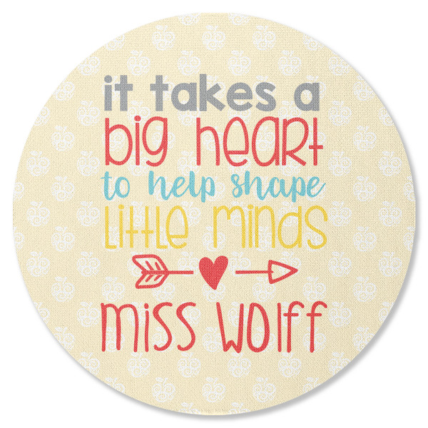 Custom Teacher Gift Round Rubber Backed Coaster - Single (Personalized)