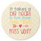 Teacher Gift Round Rubber Backed Coaster - Single (Personalized)