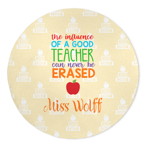 Custom Teacher Gift Round Indoor Area Rug - 5' - 60" (Personalized)