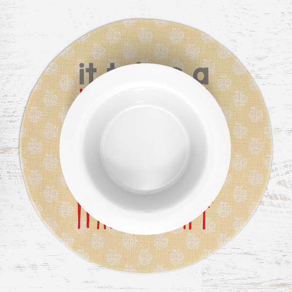 Teacher Quote Round Linen Placemats - LIFESTYLE (single)