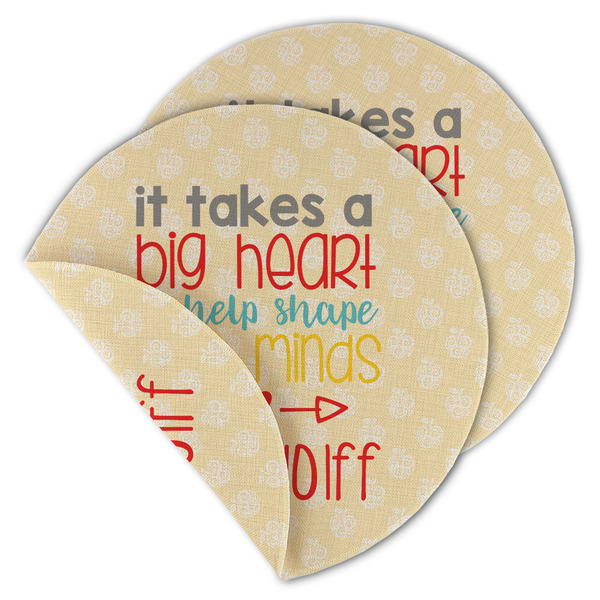 Custom Teacher Gift Round Linen Placemat - Double-Sided - Single (Personalized)