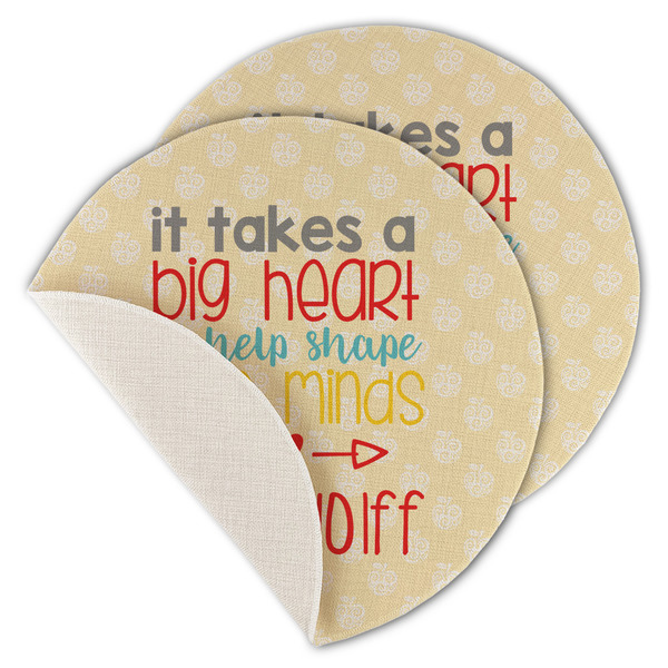 Teacher Quote Round Linen Placemats - MAIN (Single Sided)