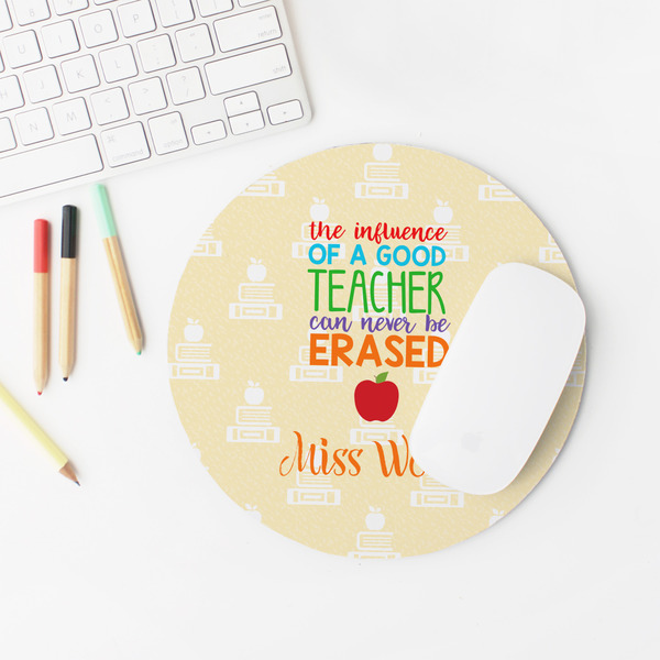 Teacher Quote Round Mousepad - LIFESTYLE 2