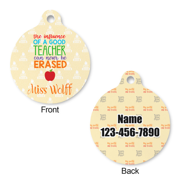 Teacher Quote Round Pet ID Tag - Large - Approval