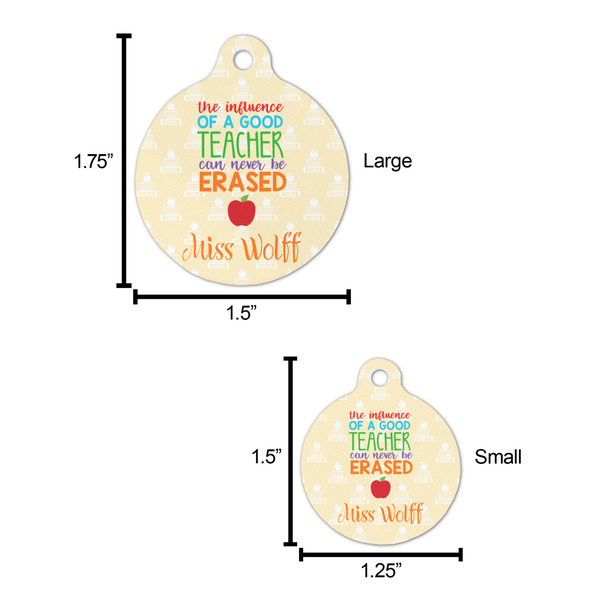 Teacher Quote Round Pet ID Tag - Large - Comparison Scale