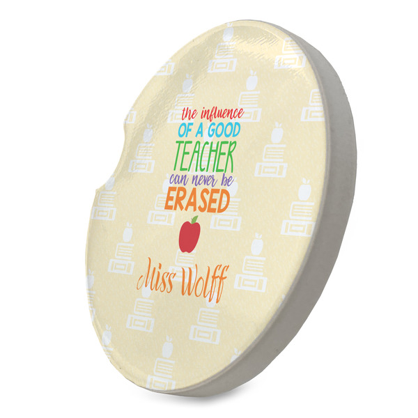 Teacher Quote Sandstone Car Coaster - STANDING ANGLE