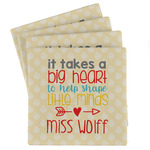 Teacher Gift Absorbent Stone Coasters - Set of 4 (Personalized)