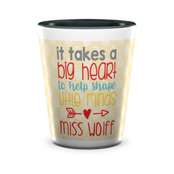 Teacher Gift Ceramic Shot Glasses - 1.5 oz - Two Tone - Set of 4 (Personalized)