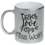 Teacher Gift Metallic Silver Mug (Personalized)