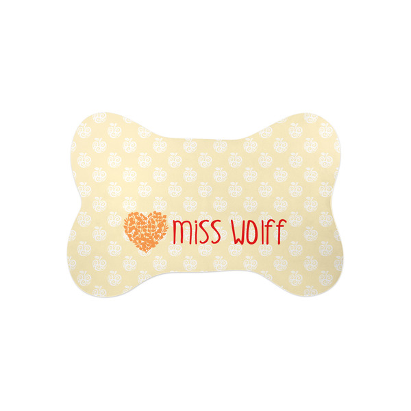 Custom Teacher Gift Bone Shaped Dog Food Mat - Small (Personalized)