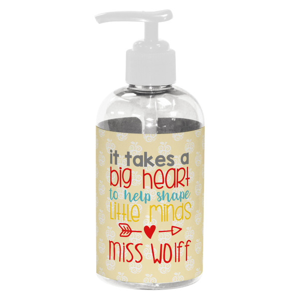 Custom Teacher Gift Plastic Soap / Lotion Dispenser - 8 oz - Small - White (Personalized)