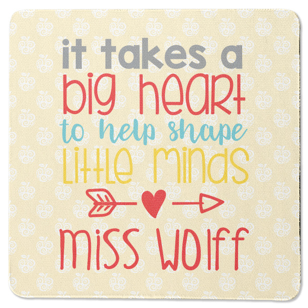 Custom Teacher Gift Square Rubber Backed Coaster - Single (Personalized)