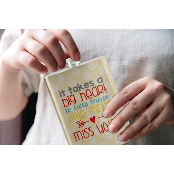 Teacher Quote Stainless Steel Flask - LIFESTYLE 1