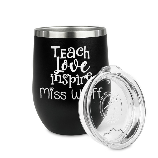 Teacher Quote Stainless Wine Tumblers - Black - Single Sided - Alt View