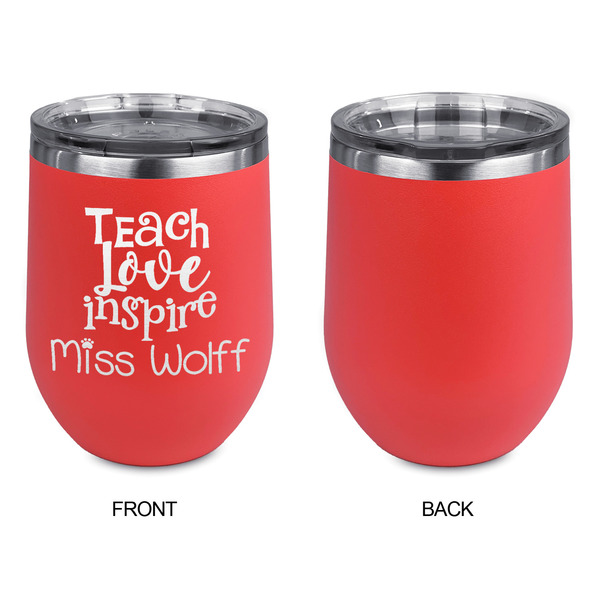 Teacher Quote Stainless Wine Tumblers - Coral - Single Sided - Approval