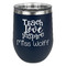 Teacher Gift Stemless Stainless Steel Wine Tumbler - Navy - Single-Sided (Personalized)