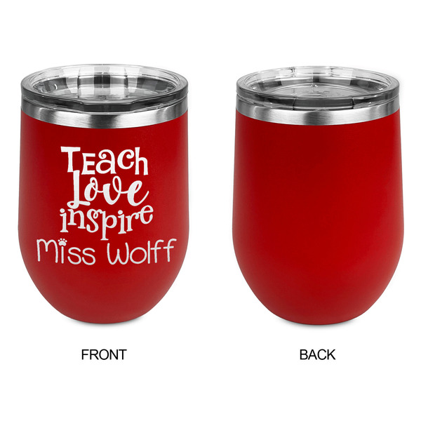 Teacher Quote Stainless Wine Tumblers - Red - Single Sided - Approval
