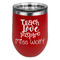 Teacher Gift Stemless Stainless Steel Wine Tumbler - Red - Single-Sided (Personalized)