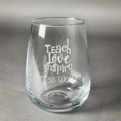 Teacher Gift Stemless Wine Glass - Laser Engraved (Personalized)