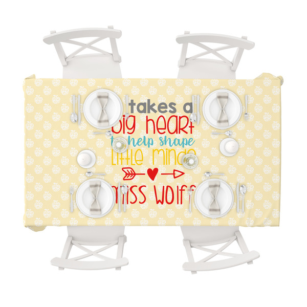 Teacher Quote Tablecloths (58"x102") - TOP VIEW (with plates)