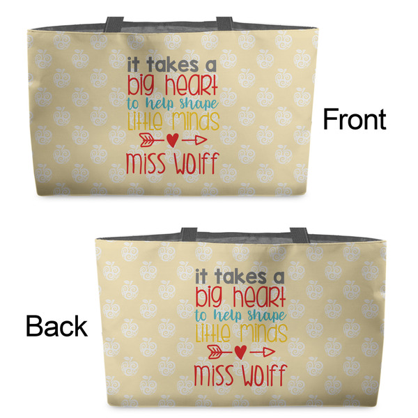 Teacher Quote Tote w/Black Handles - Front & Back Views