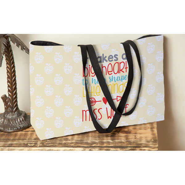 Teacher Quote Tote w/Black Handles - Lifestyle View