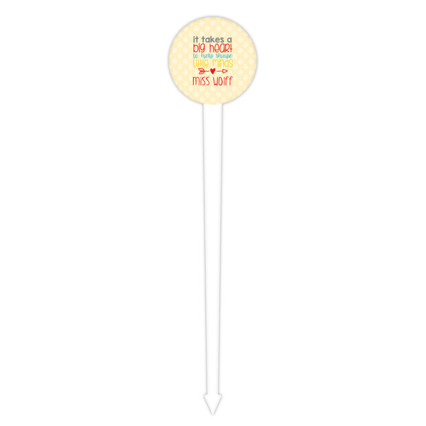 Teacher Quote White Plastic 4" Food Pick - Round - Single Pick