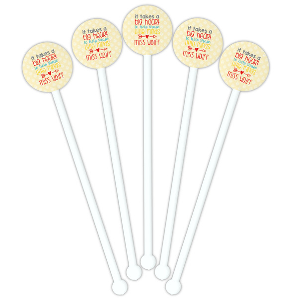 Teacher Quote White Plastic 5.5" Stir Stick - Fan View
