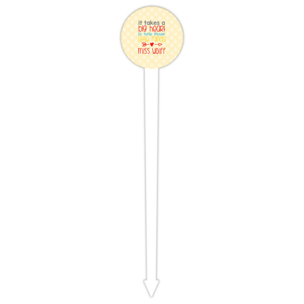 Teacher Quote White Plastic 6" Food Pick - Round - Single Pick