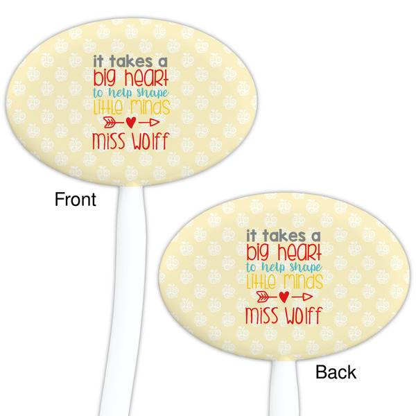 Teacher Quote White Plastic 7" Stir Stick - Double Sided - Oval - Front & Back