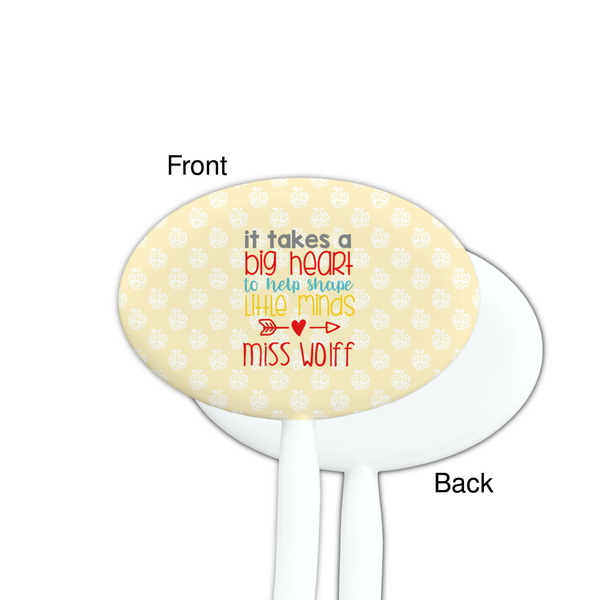 Teacher Quote White Plastic 7" Stir Stick - Single Sided - Oval - Front & Back