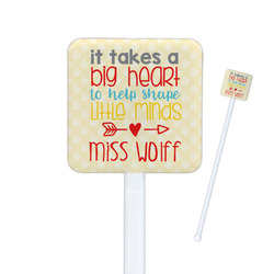 Teacher Gift Square Plastic Stir Sticks - Single-Sided (Personalized)