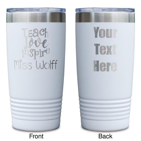 Teacher Quote White Polar Camel Tumbler - 20oz - Double Sided - Approval