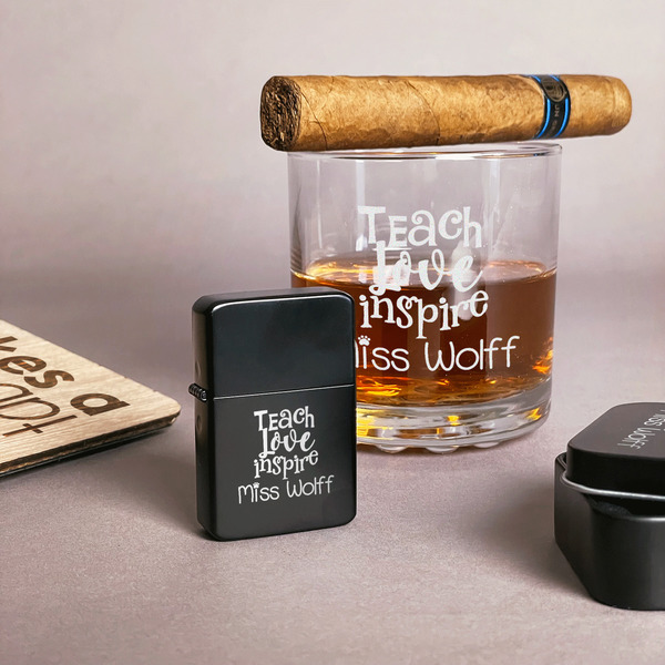 Teacher Quote Windproof Lighters - Black - In Context