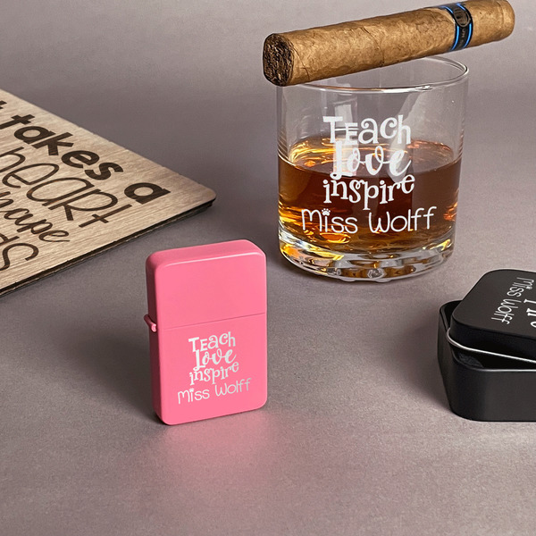 Teacher Quote Windproof Lighters - Pink - In Context