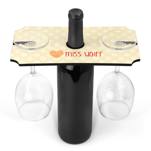 Custom Teacher Gift Wine Bottle & Glass Holder (Personalized)