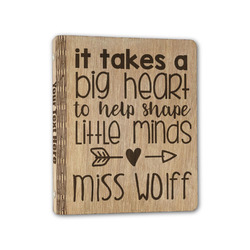 Teacher Gift Wood 3-Ring Binder - 1" Half-Letter Size (Personalized)