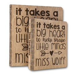 Teacher Quote Wood 3-Ring Binder (Personalized)