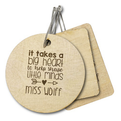 Teacher Quote Wood Luggage Tag (Personalized)