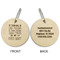 Teacher Quote Wood Luggage Tags - Round - Approval