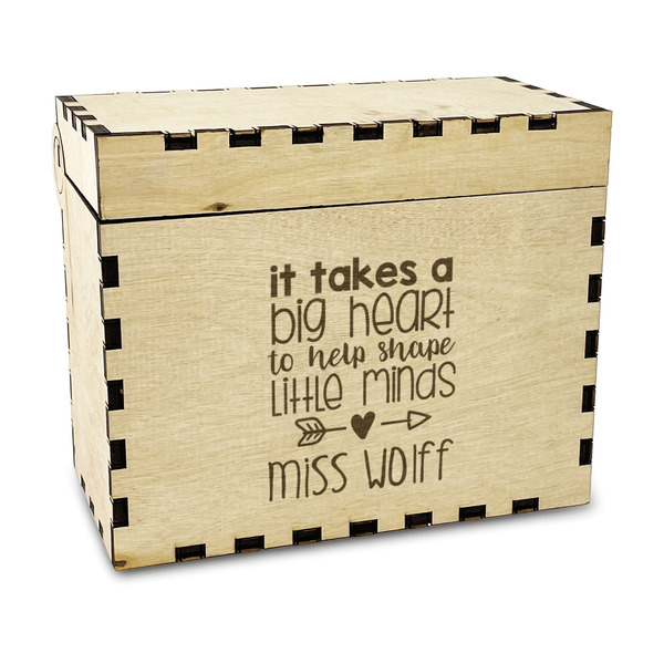 Custom Teacher Gift Wood Recipe Box - Laser Engraved (Personalized)