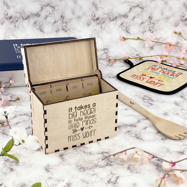 Teacher Quote Wood Recipe Boxes - Lifestyle