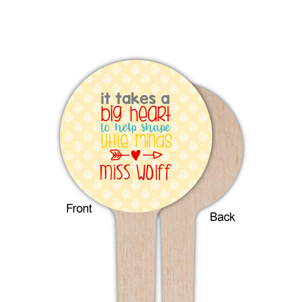 Teacher Quote Wooden 4" Food Pick - Round - Single Sided - Front & Back