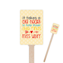 Teacher Gift 6.25" Rectangle Wooden Stir Sticks - Double-Sided (Personalized)
