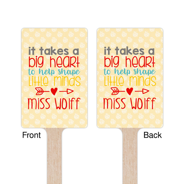 Teacher Quote Wooden 6.25" Stir Stick - Rectangular - Double Sided - Front & Back