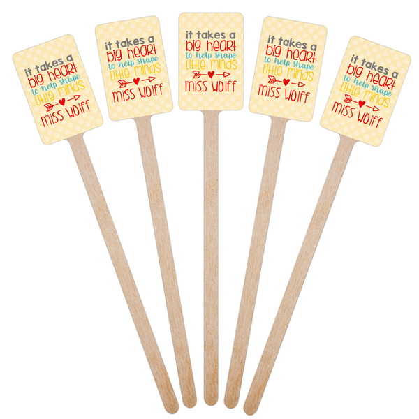 Teacher Quote Wooden 6.25" Stir Stick - Rectangular - Fan View