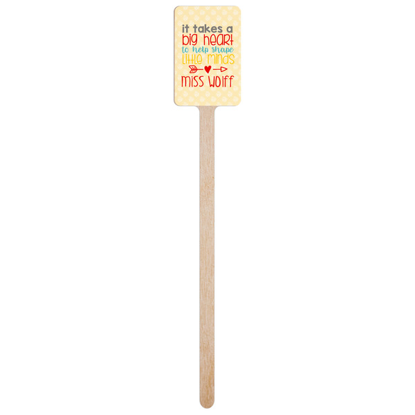 Teacher Quote Wooden 6.25" Stir Stick - Rectangular - Single Stick