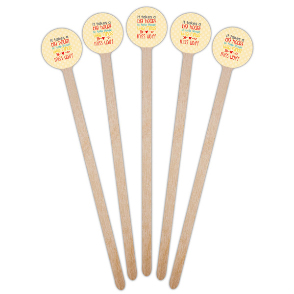 Teacher Quote Wooden 6" Stir Stick - Round - Fan View