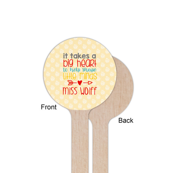 Teacher Quote Wooden 6" Stir Stick - Round - Single Sided - Front & Back
